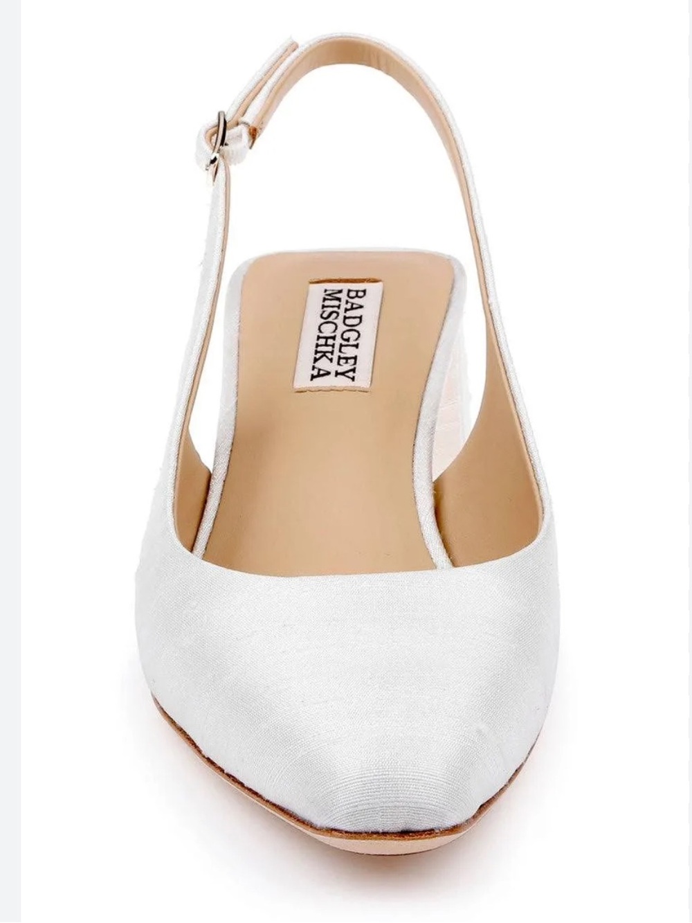 Badgley Mischka White Oaklee Slingback Block Heel
